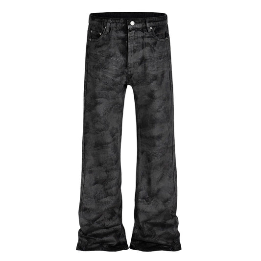 Hand - brushed Glue Glitter Bootcut Jeans - Thrashink