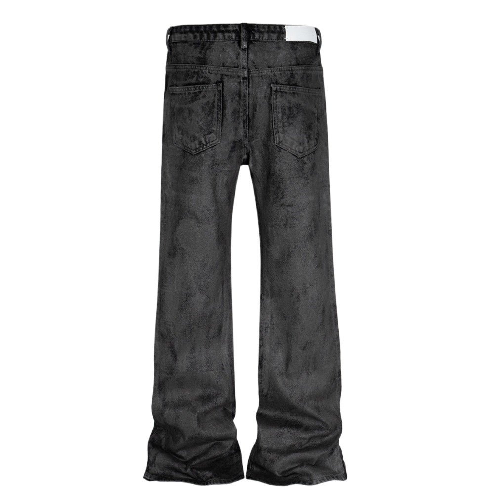 Hand - brushed Glue Glitter Bootcut Jeans - Thrashink