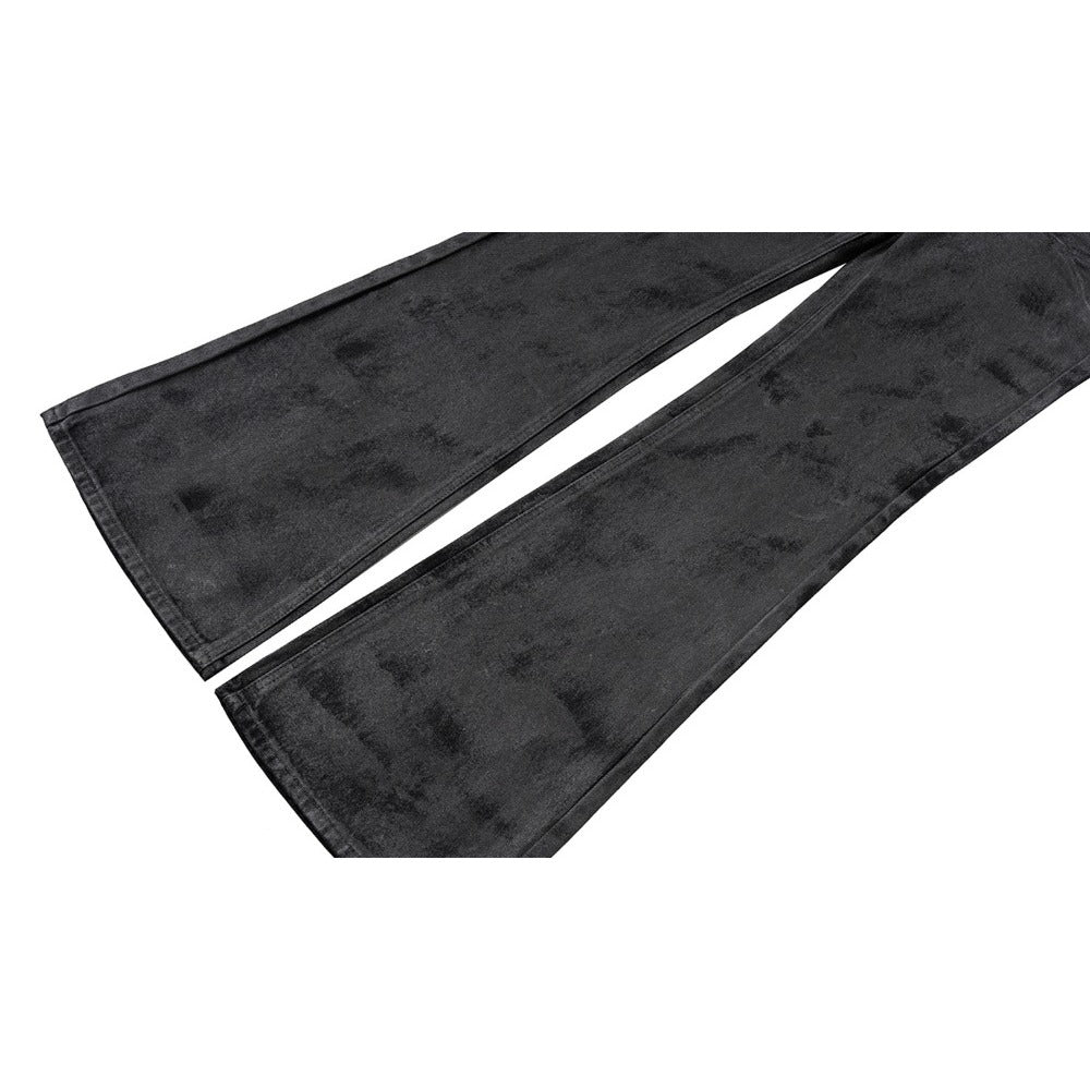 Hand - brushed Glue Glitter Bootcut Jeans - Thrashink