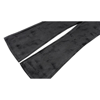 Hand - brushed Glue Glitter Bootcut Jeans - Thrashink