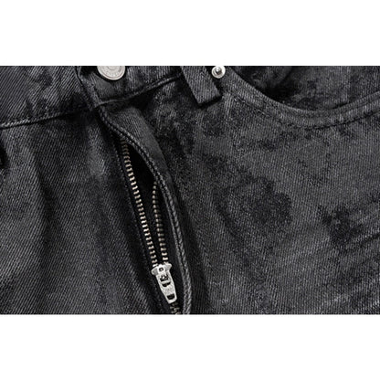 Hand - brushed Glue Glitter Bootcut Jeans - Thrashink