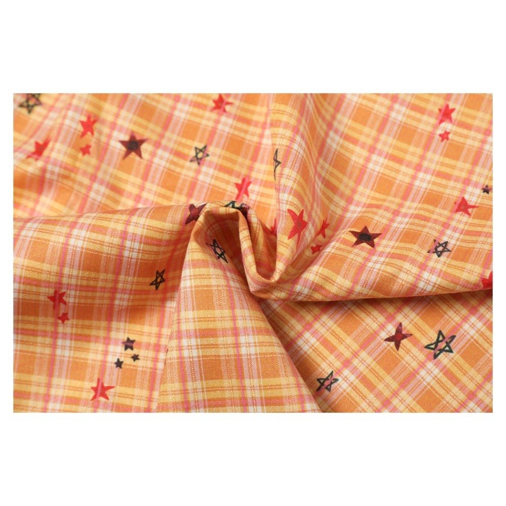 Hand - painted Star Check Shirt - Thrashink