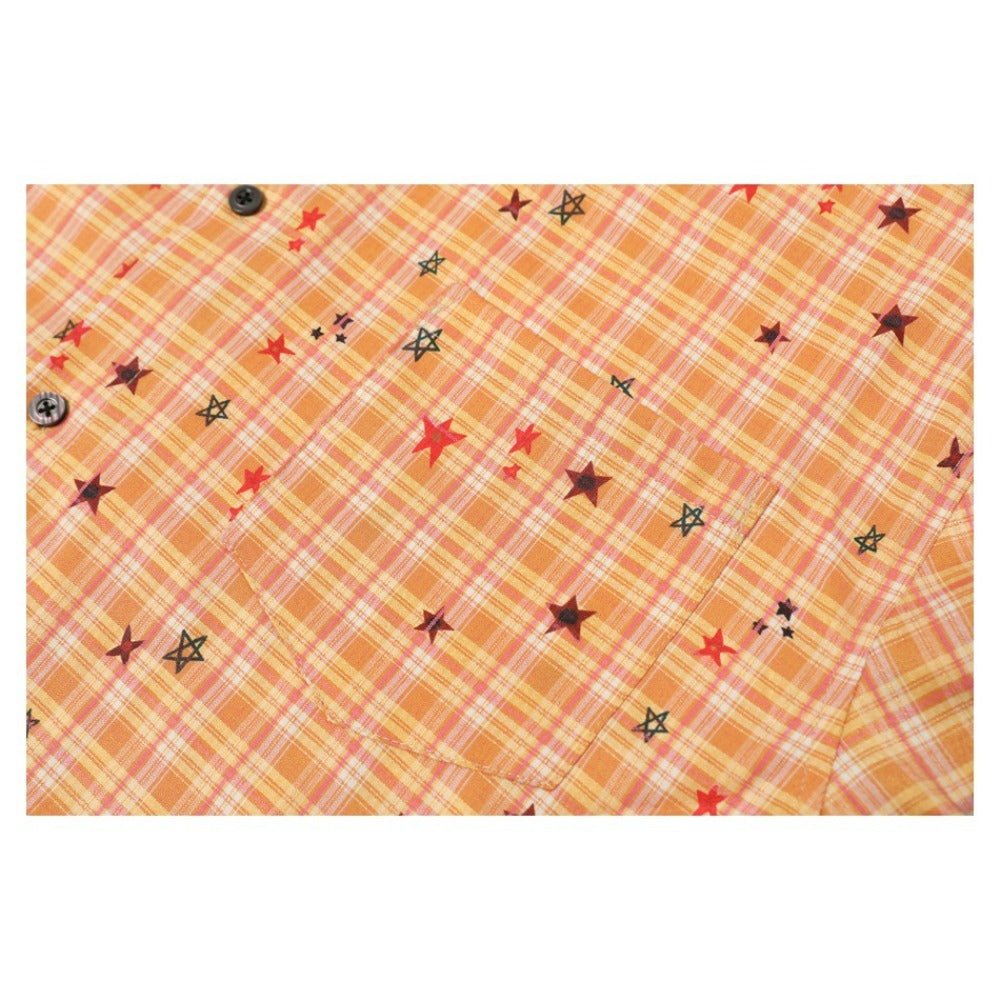 Hand - painted Star Check Shirt - Thrashink