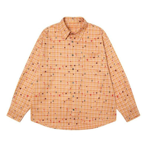 Hand - painted Star Check Shirt - Thrashink