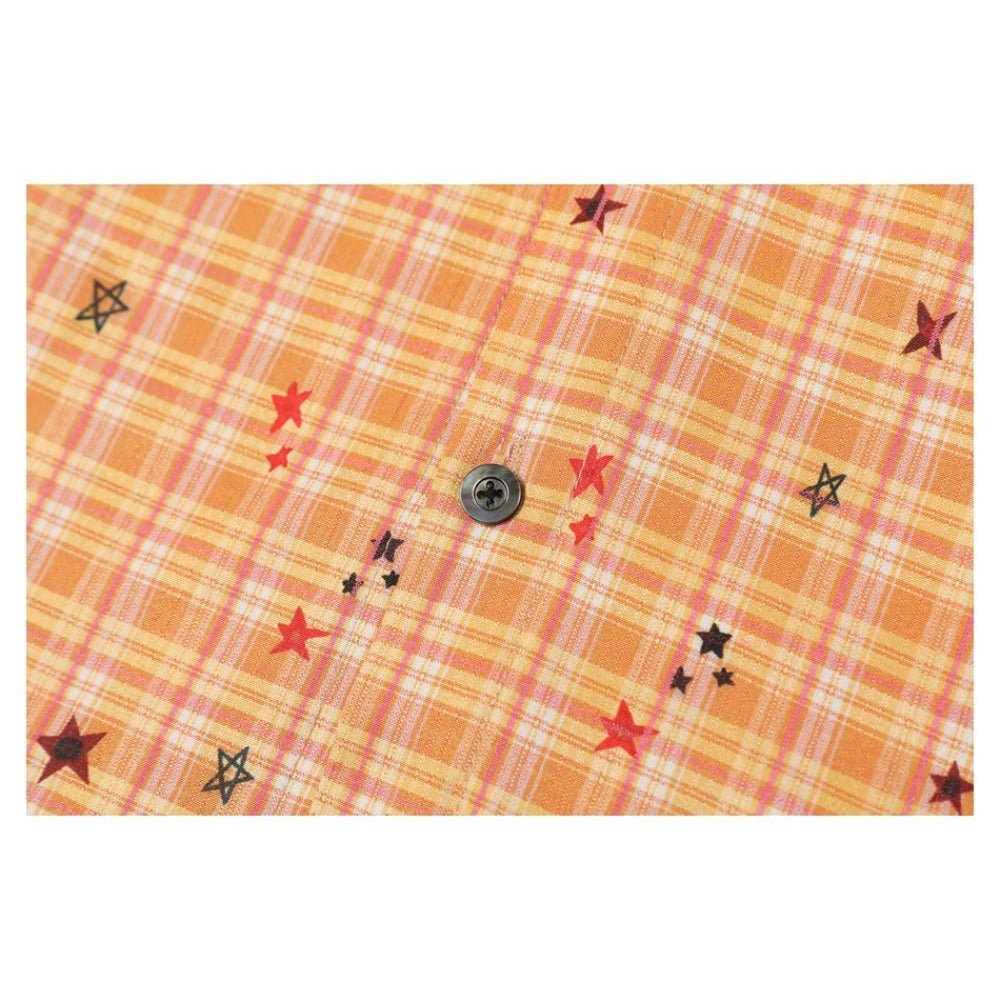 Hand - painted Star Check Shirt - Thrashink