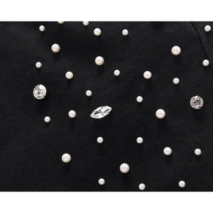 Heavily Starry Beaded Rhinestone Jeans - Thrashink