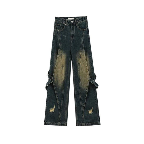 Heavy Patchwork Distressed Jeans - Thrashink