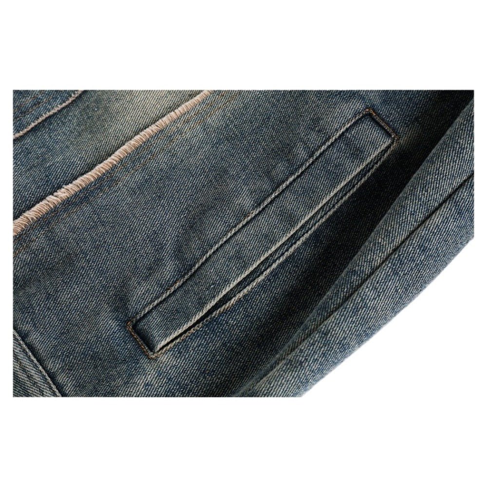 High Street Distressed Raw Edge Jacket - Thrashink