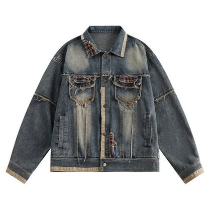 High Street Distressed Raw Edge Jacket - Thrashink