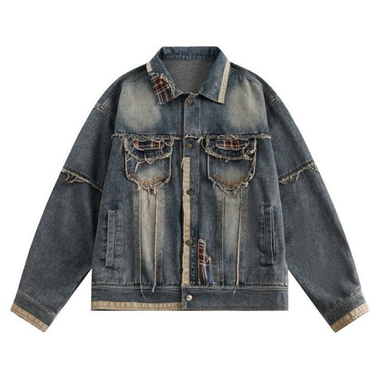High Street Distressed Raw Edge Jacket - Thrashink