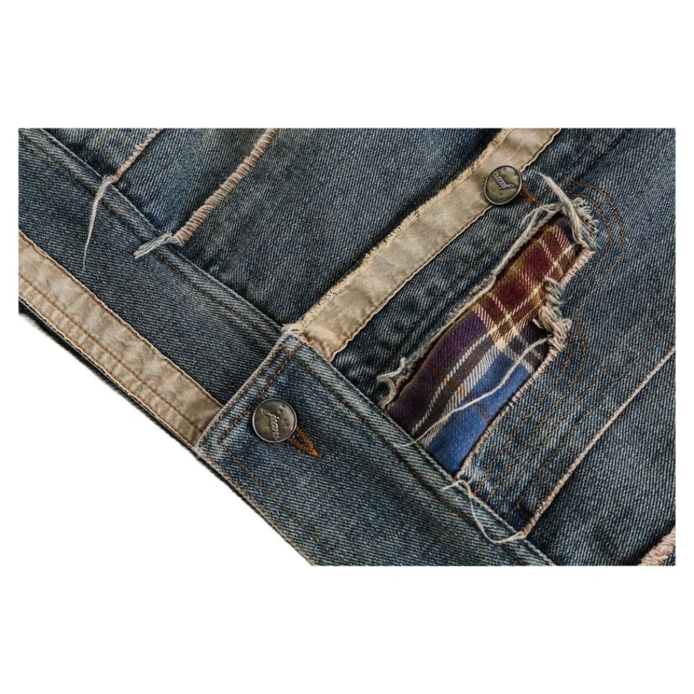 High Street Distressed Raw Edge Jacket - Thrashink