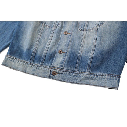 High Street Distressed Washed Denim Jacket - Thrashink
