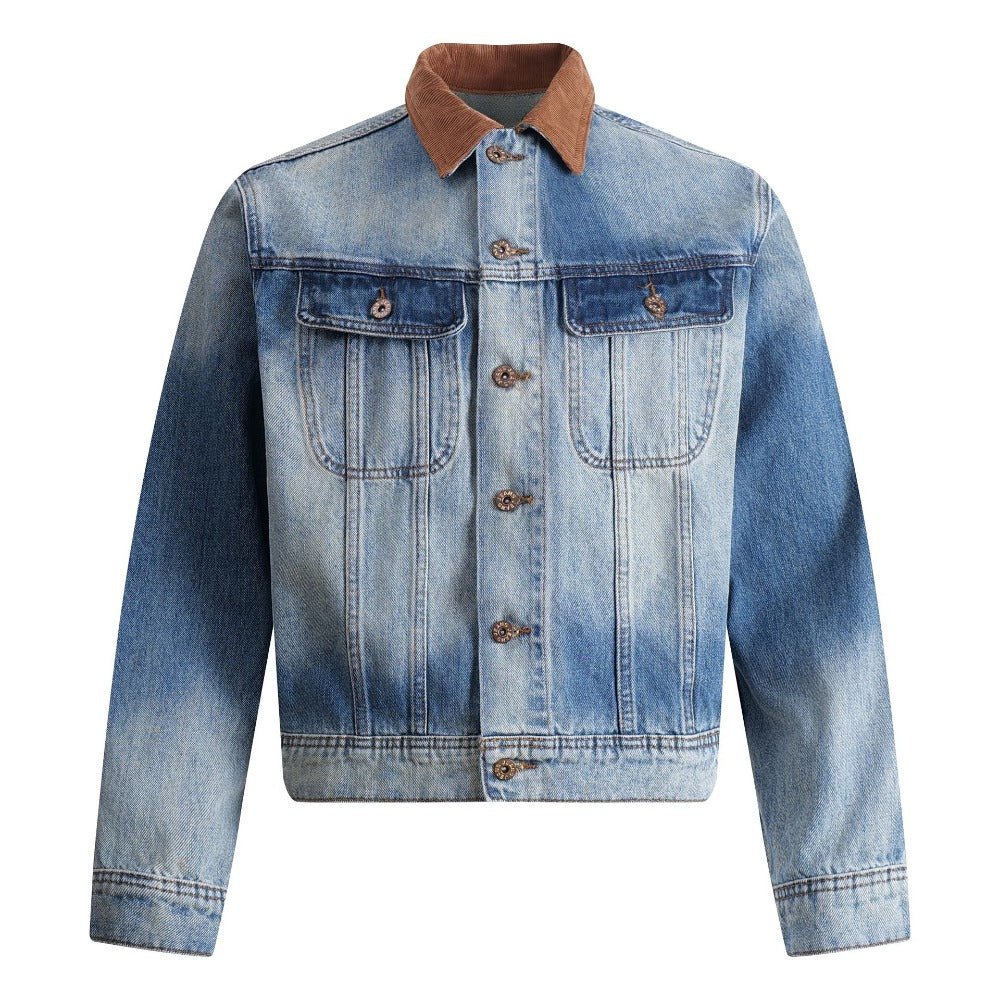 High Street Distressed Washed Denim Jacket - Thrashink