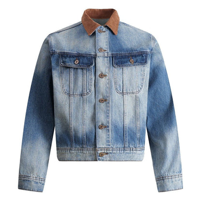 High Street Distressed Washed Denim Jacket - Thrashink