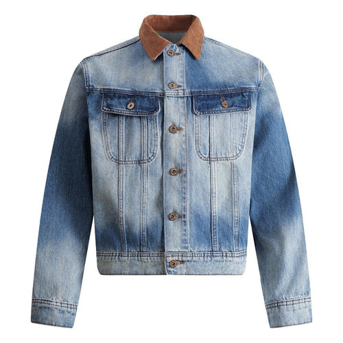 High Street Distressed Washed Denim Jacket - Thrashink