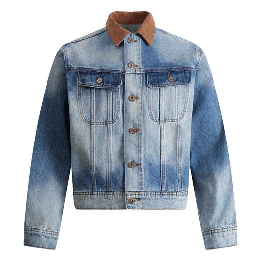 High Street Distressed Washed Denim Jacket - Thrashink