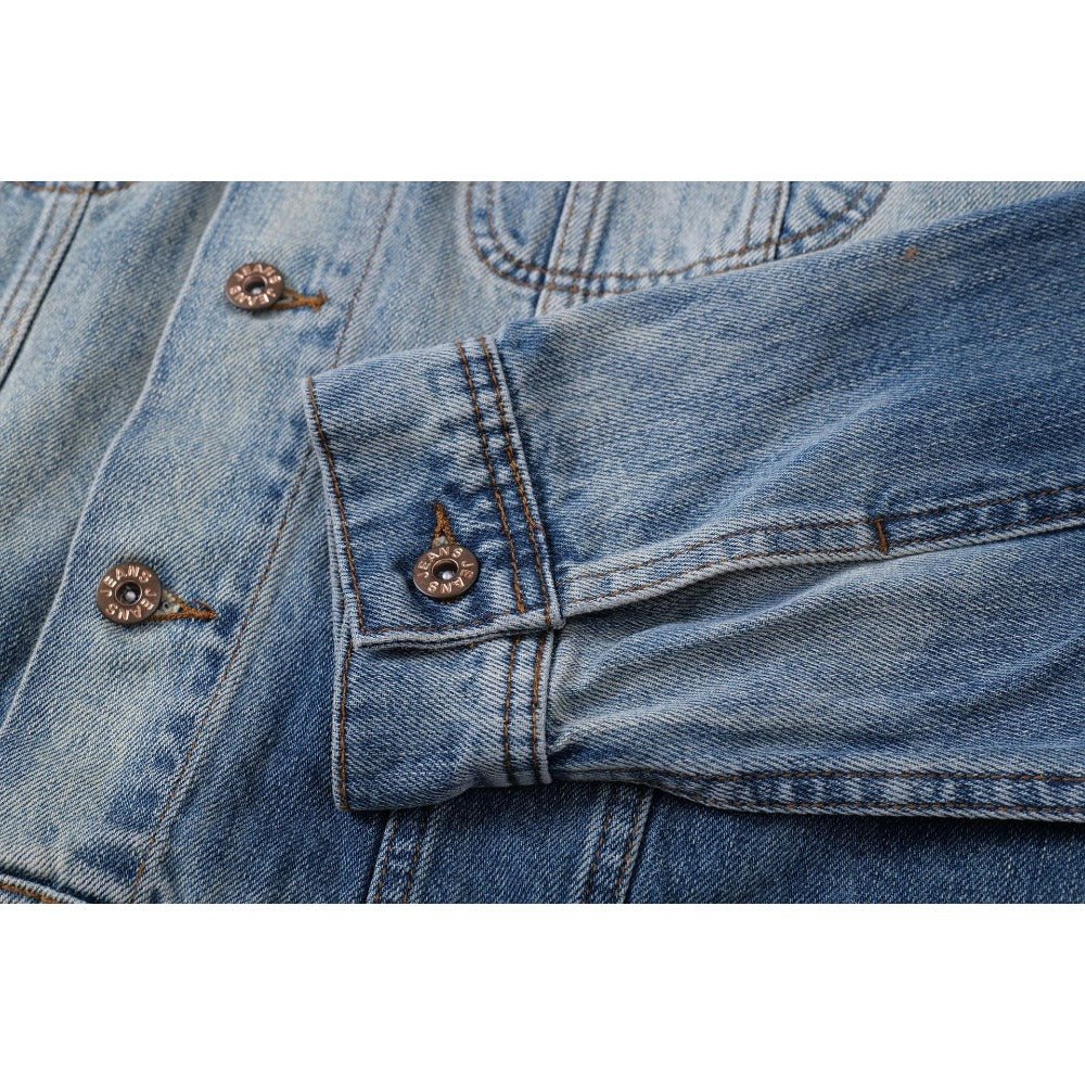 High Street Distressed Washed Denim Jacket - Thrashink