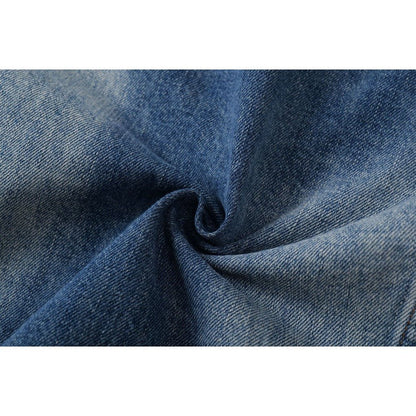 High Street Distressed Washed Denim Jacket - Thrashink