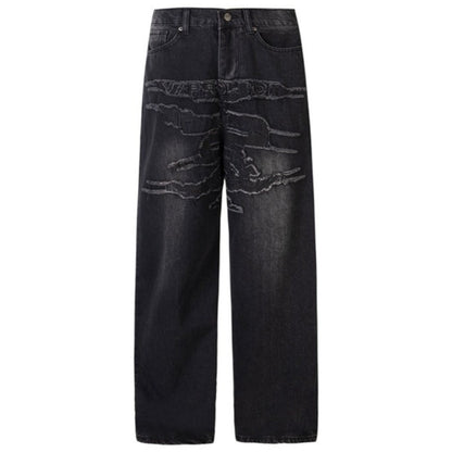 High - Street Frayed Artisan Washed Jeans - Thrashink
