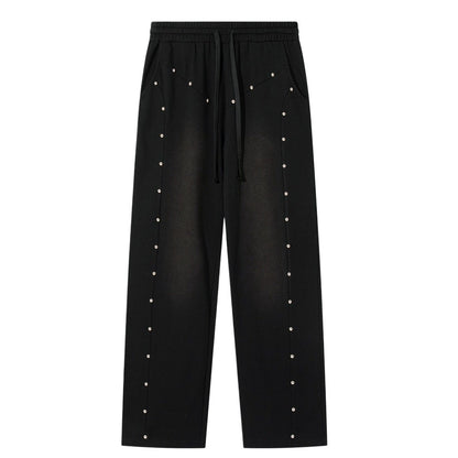 Hip - Hop Rivet Embellished Drawstring Pants - Thrashink