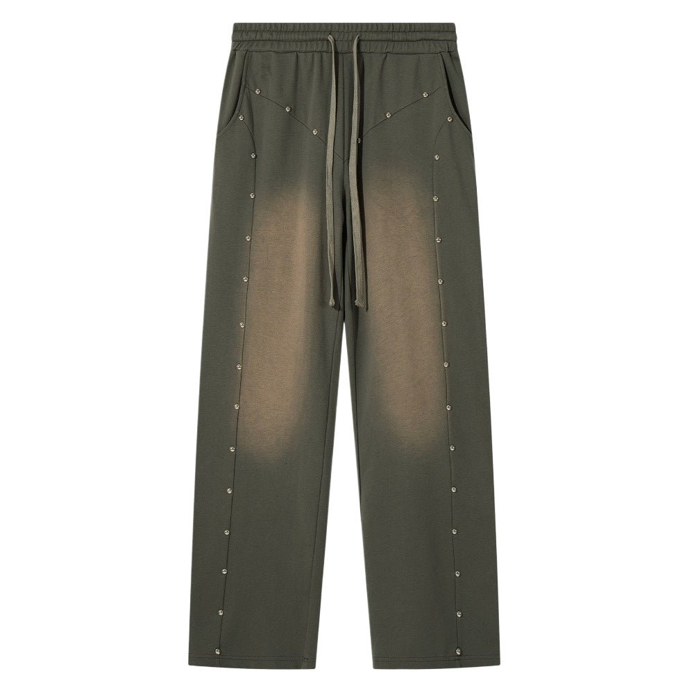Hip - Hop Rivet Embellished Drawstring Pants - Thrashink