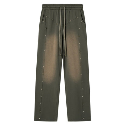 Hip - Hop Rivet Embellished Drawstring Pants - Thrashink