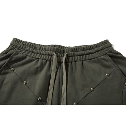 Hip - Hop Rivet Embellished Drawstring Pants - Thrashink