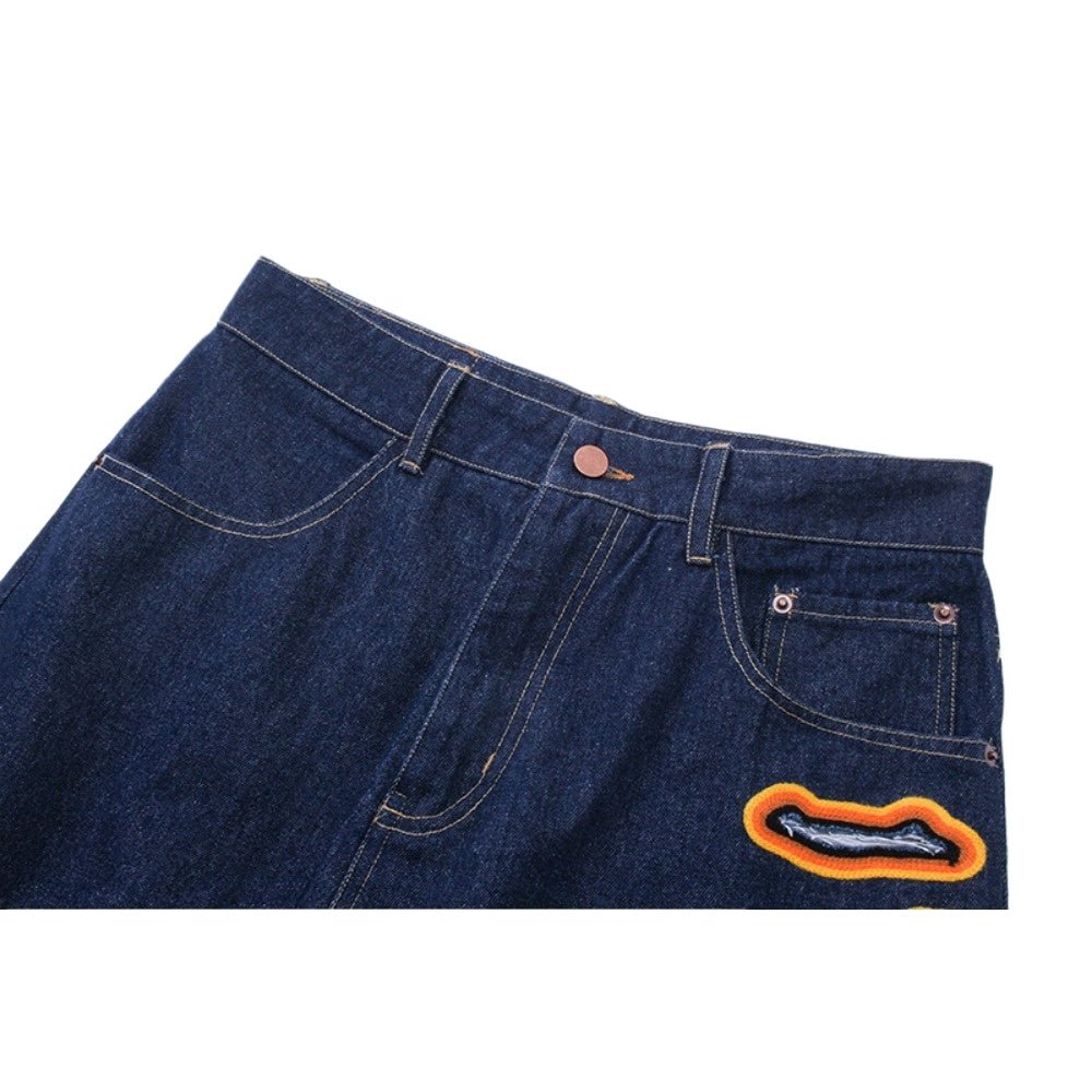 Hollow Flame Ripped Jeans - Thrashink