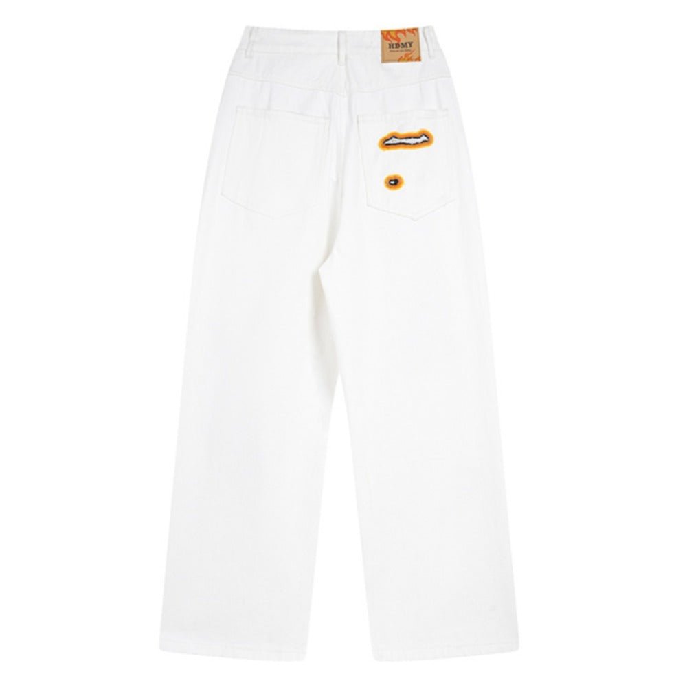 Hollow Flame Ripped Jeans - Thrashink