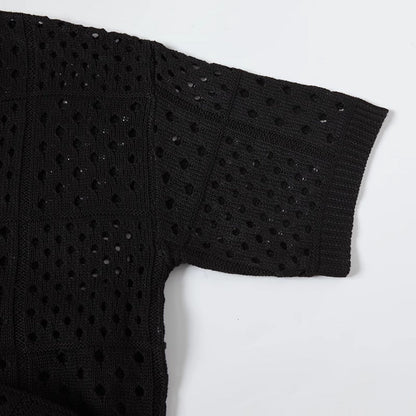 Hollow Mesh Grid Polo - Thrashink