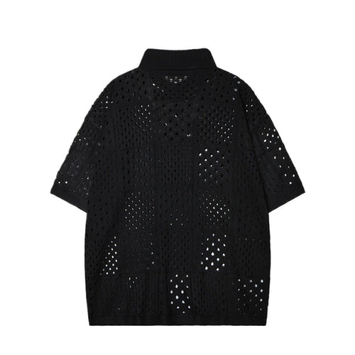 Hollow Mesh Grid Polo - Thrashink