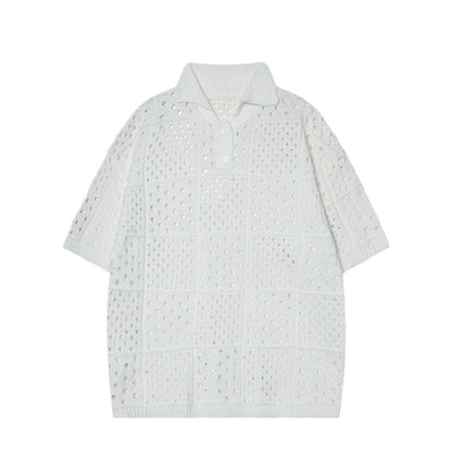 Hollow Mesh Grid Polo - Thrashink