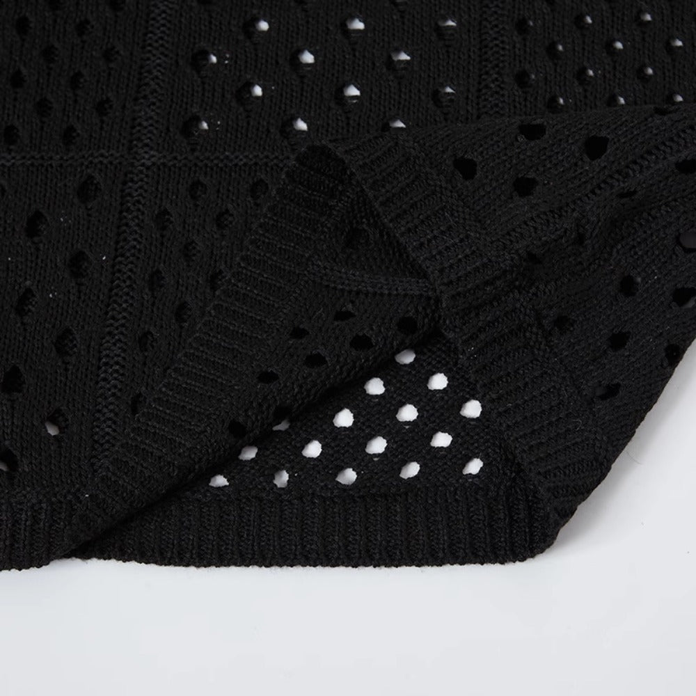 Hollow Mesh Grid Polo - Thrashink