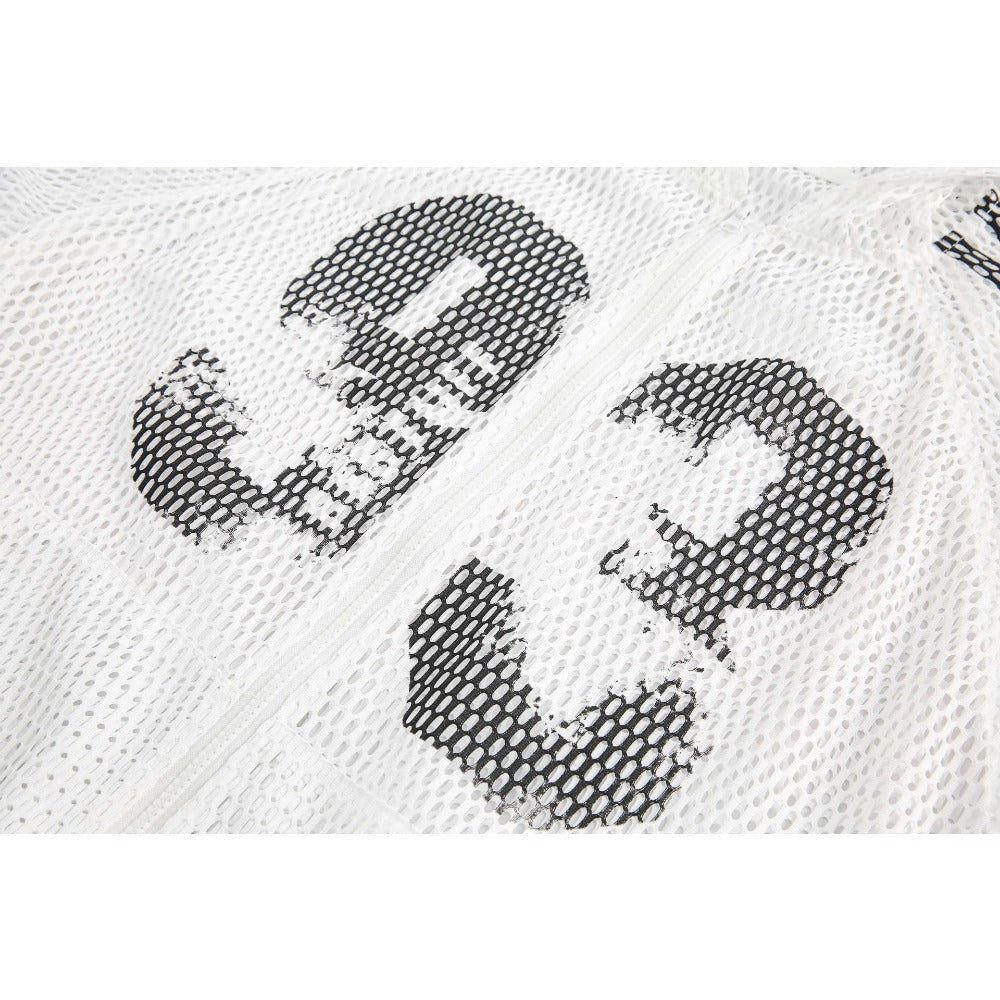 Hollow Print Hooded Shirt - Thrashink