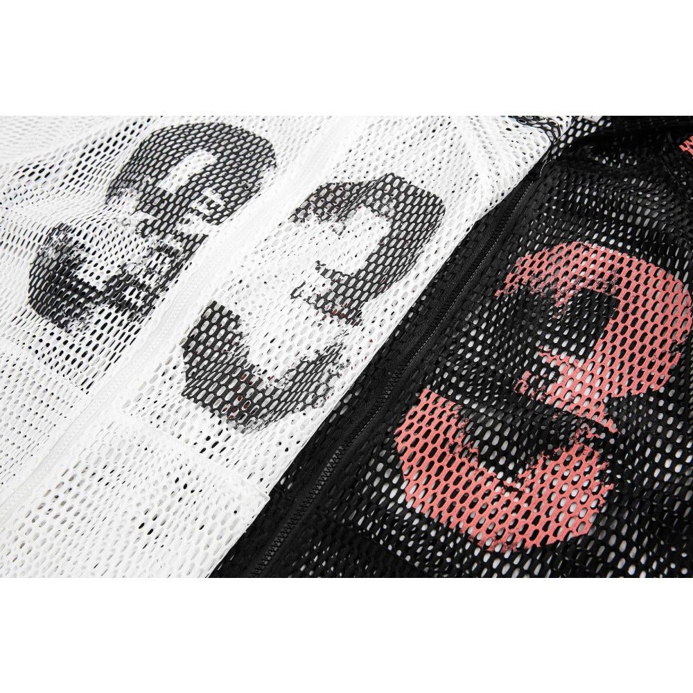 Hollow Print Hooded Shirt - Thrashink