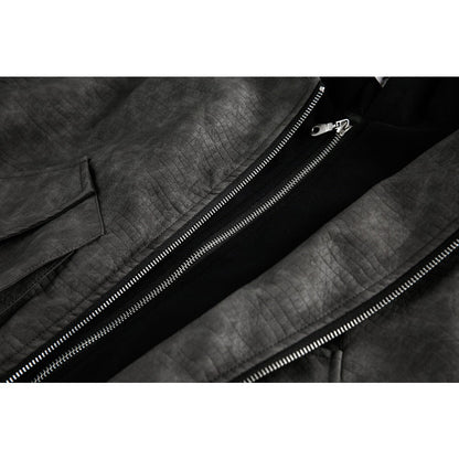 Hooded Suede - textured Bomber Jacket - Thrashink