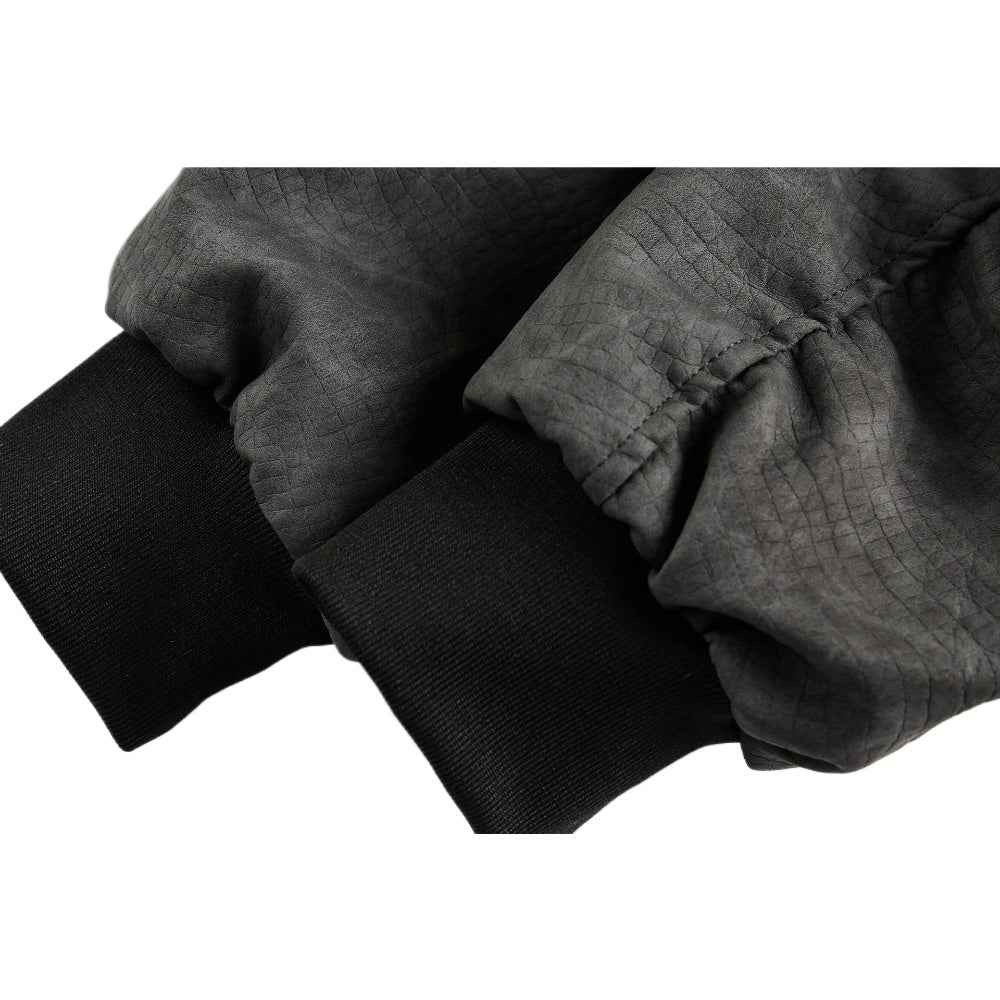 Hooded Suede - textured Bomber Jacket - Thrashink