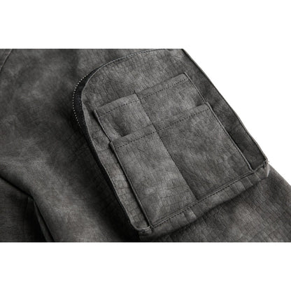 Hooded Suede - textured Bomber Jacket - Thrashink