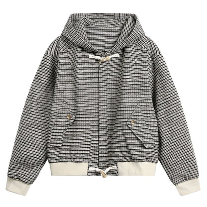 Houndstooth Toggle - Hood Tweed Jacket - Thrashink
