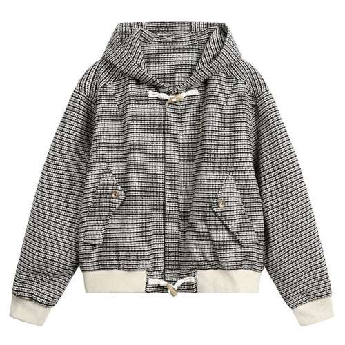 Houndstooth Toggle - Hood Tweed Jacket - Thrashink