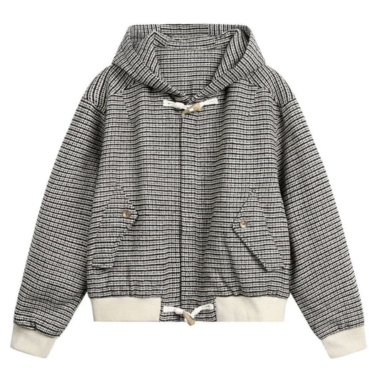 Houndstooth Toggle - Hood Tweed Jacket - Thrashink