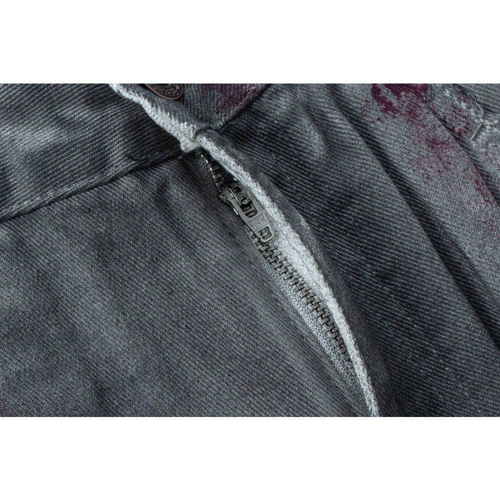 Industrial Gray Distressed Wide - Leg Jeans - Thrashink