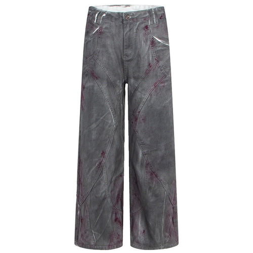 Industrial Gray Distressed Wide - Leg Jeans - Thrashink