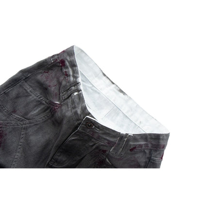 Industrial Gray Distressed Wide - Leg Jeans - Thrashink