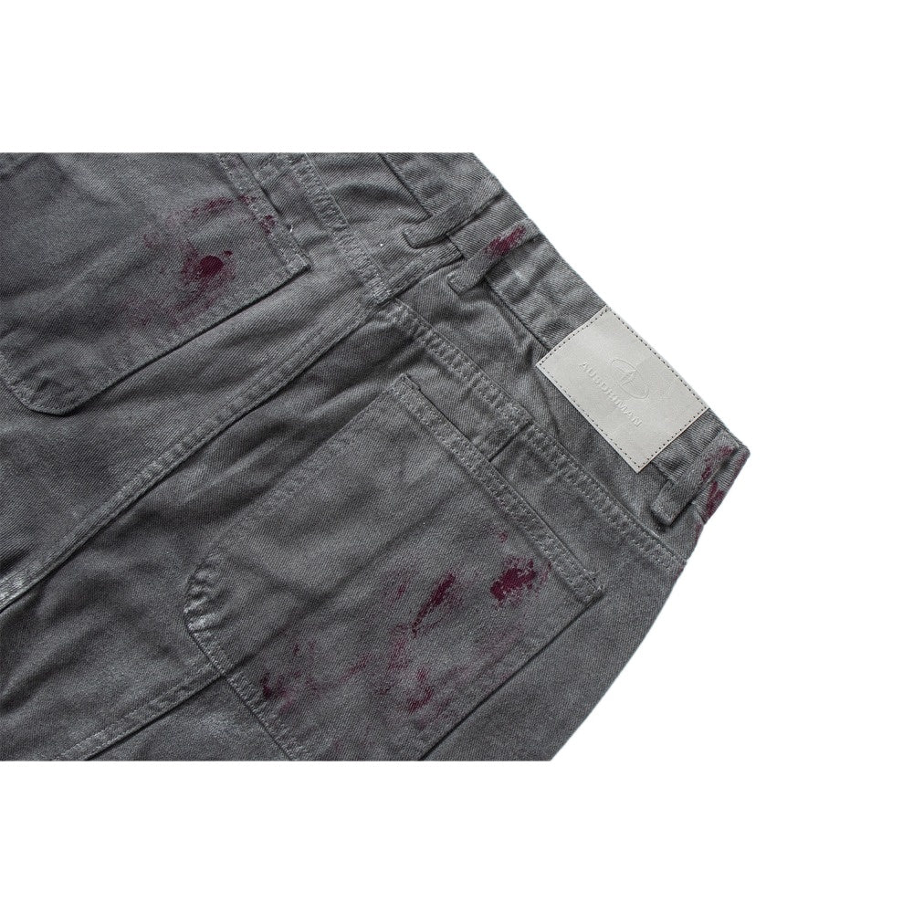 Industrial Gray Distressed Wide - Leg Jeans - Thrashink