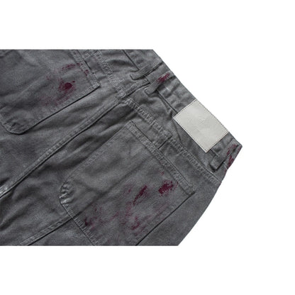 Industrial Gray Distressed Wide - Leg Jeans - Thrashink