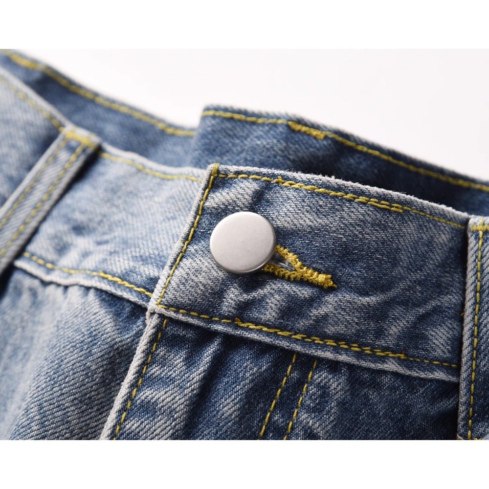 Ink - splashed Patchwork Flared Jeans - Thrashink