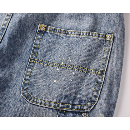 Ink - splashed Patchwork Flared Jeans - Thrashink