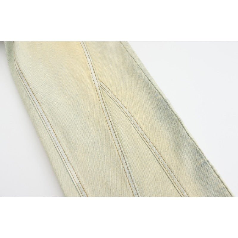 Irregular Lines Distressed Jeans - Thrashink