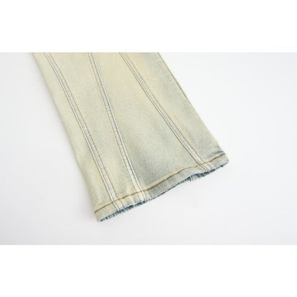 Irregular Lines Distressed Jeans - Thrashink